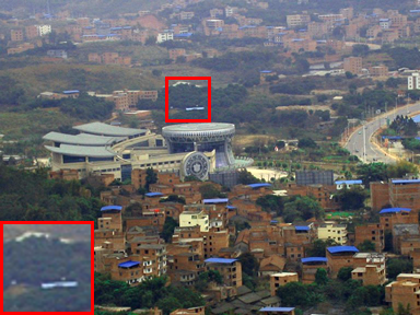 Village top view image after removing the smog or fog using our technique